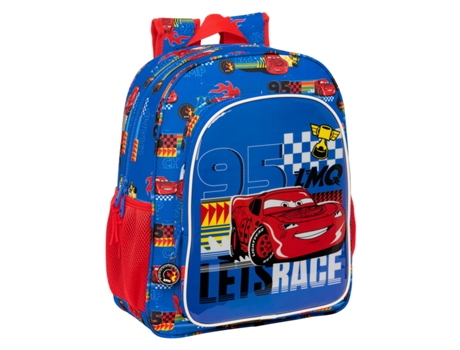 Mochila Escolar CARS Race ready (Azul - Poliéster 600D)