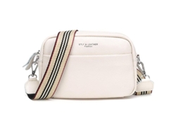 Bolso Bandolera Pequeño De Piel Auténtica Para Mujer, Blanco.