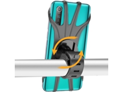 Suporte universal de telefone para bicicleta, rotação de 360 ​​graus, antivibração, ajustável, silicone, suporte para motocicleta (preto), 1 peça