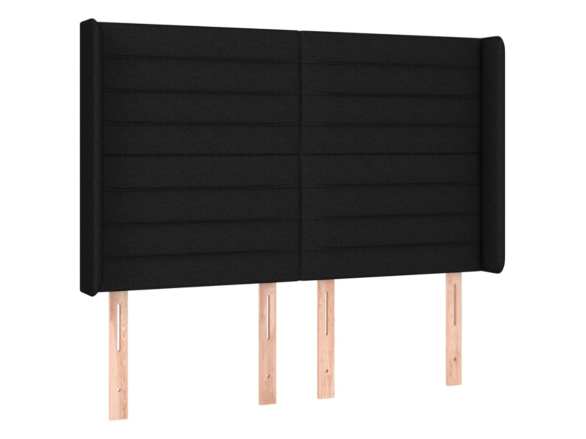 Maison Exclusive - Cabecero Con Orejas De Tela Negro 147x16x118/128 Cm