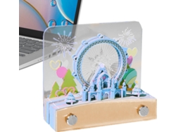 Organizador de escritorio con reloj desmontable, escultura de papel con forma de noria, calendario 3D, agenda, etc.