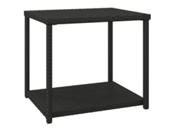 Maison Exclusive - Mesa Auxiliar Ratán Sintético Negro 55x45x49 Cm