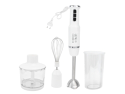 Batidora De Mano Multifuncional De 750 W Con 3 Velocidades, Procesador De Alimentos Blanco.