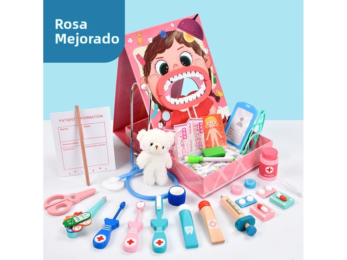 Juego de dentista, juego de rol para niños, juego de doctor (rosa)
