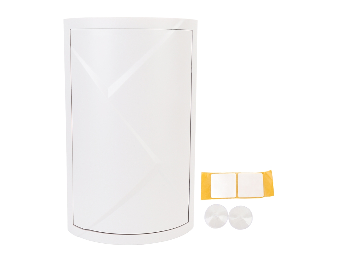 Estante giratorio de 360° para esquina de baño, 2 niveles, organizador de cosméticos e higiene de PP