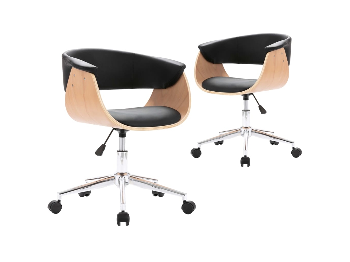 Maison Exclusive - Sillas De Comedor Giratorias 2 Unidades Cuero Sintético Negro