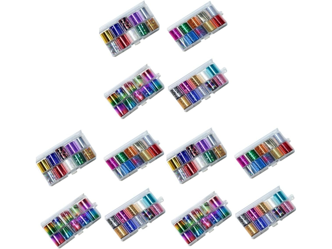 12ensembles Autocollants De Nail Art Chic Motif Pour Manicura Accessoires Et Salons
