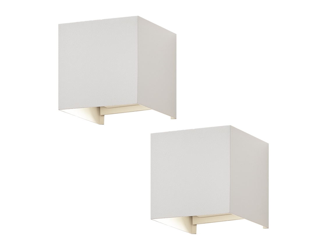 Aplique Led 5W 2 Piezas Lámpara De Pared Exterior/Interior Blanco Regulable Doble Haz Impermeable Ip65 230V 3000K NETTLIFE