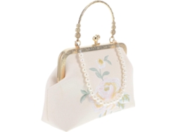 Bolso De Hombro Hanfu, Bolso De Mano De Noche Bordado Con Flores Y Cadena De Cuentas Para Ceremonias Y