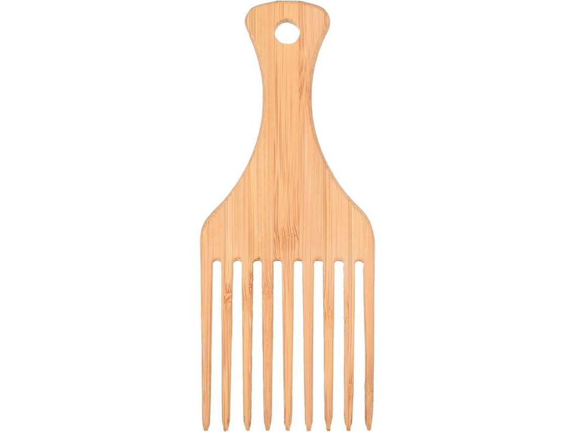 Peineta Afro De Bambú, Peine De Dientes Anchos, Herramienta De Peinado Para Uso En Salones Y En El Hogar.