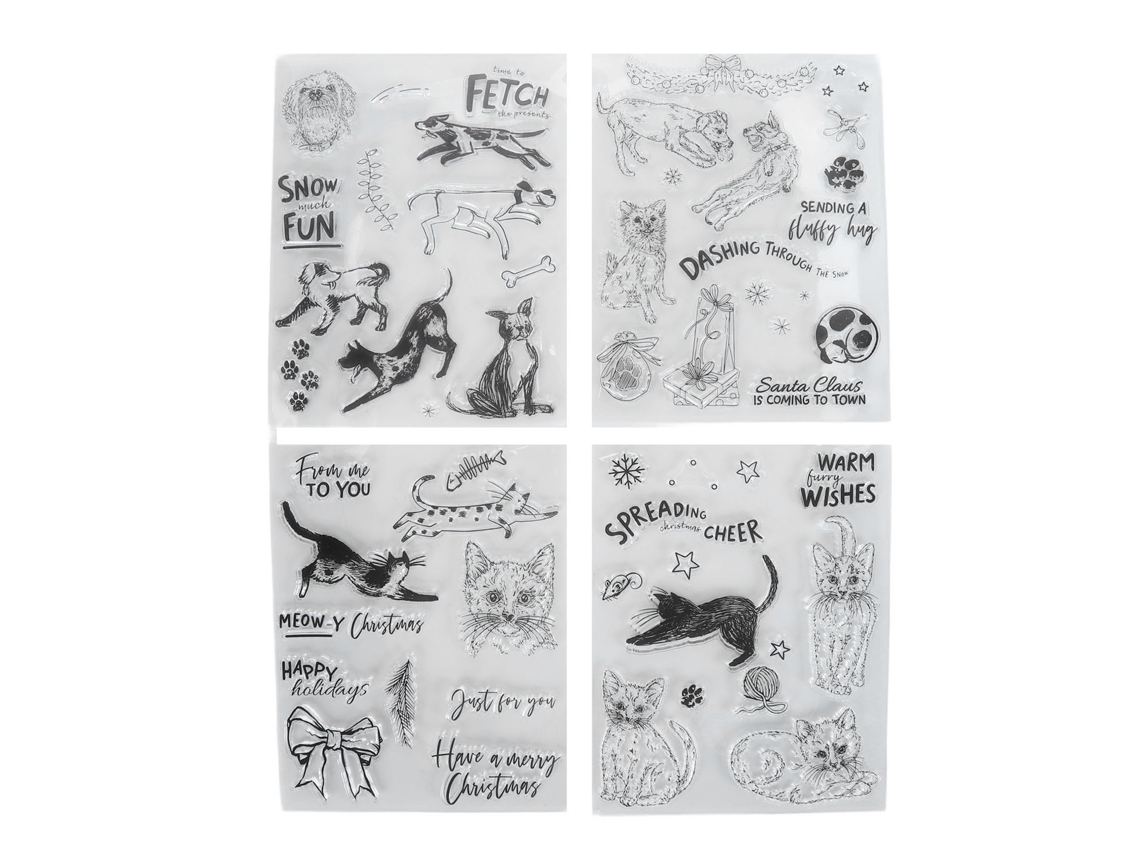 4 Unidades De Pasta De Silicona Para Estampar Mascotas, Ideal Para Álbumes De Recortes, Tarjetas Y Plantillas De Manualidades.