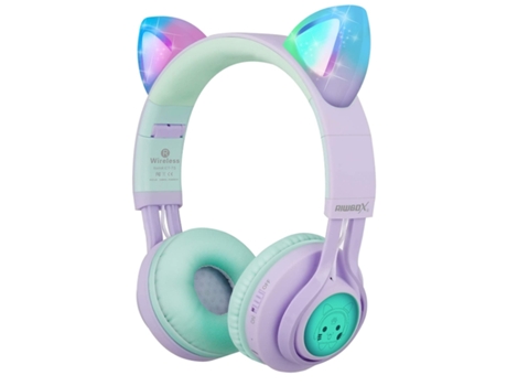 Auriculares On Ear Bluetooth ENKES para Niños Inalámbrico con Micrófono para Iphone Púrpura