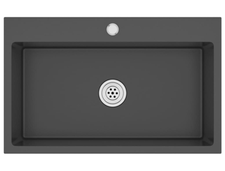 Fregadero VIDAXL Hecho A Mano Acero Inoxidable Negro