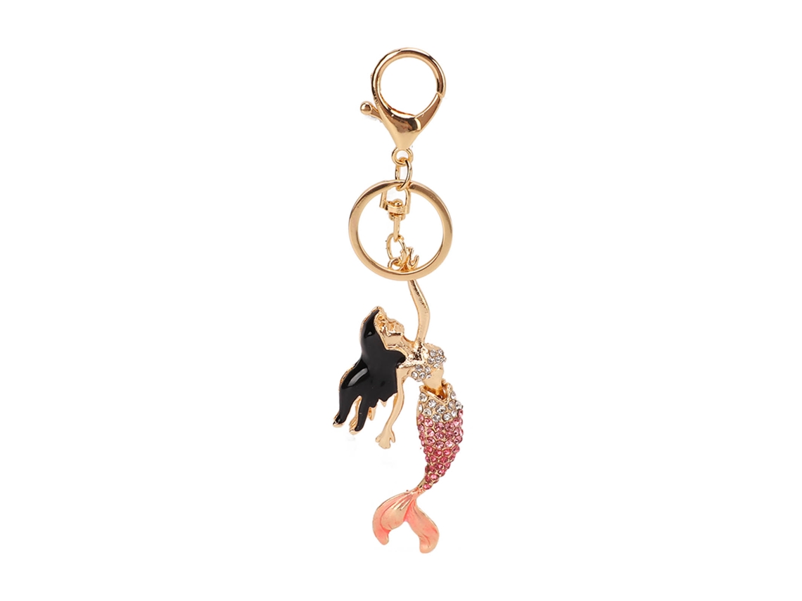 Llavero De Sirena Adorable Con Diamantes Brillantes, Aleación De Zinc, Accesorio Para El Bolso Del Coche.