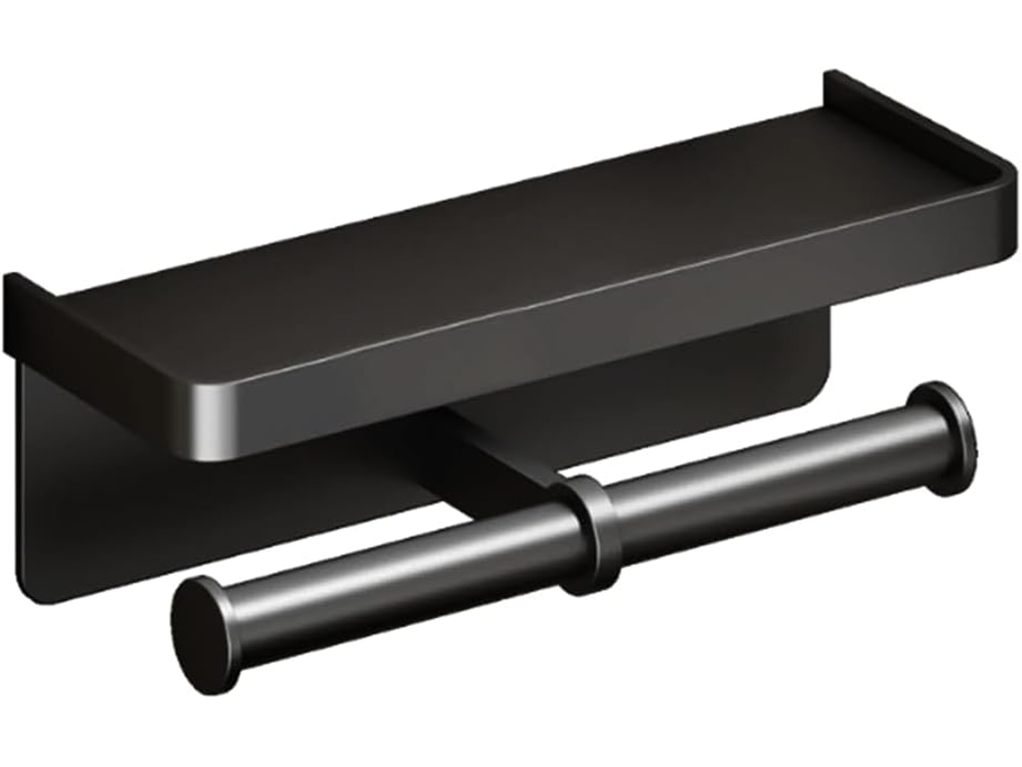 Portarrollos de papel higiénico para baño, accesorio de baño, negro Gokoco