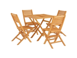 Conjunto 5 de comedor para jardín VIDAXL madera maciza de teca