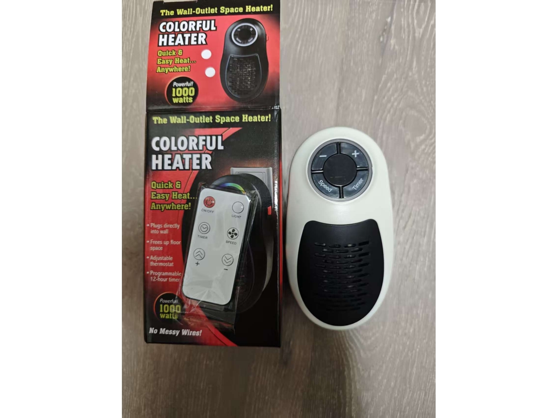 Mini calefactor blanco para oficina y hogar, calefactor de sobremesa, soplador de aire caliente con control remoto inteligente. Sfushos