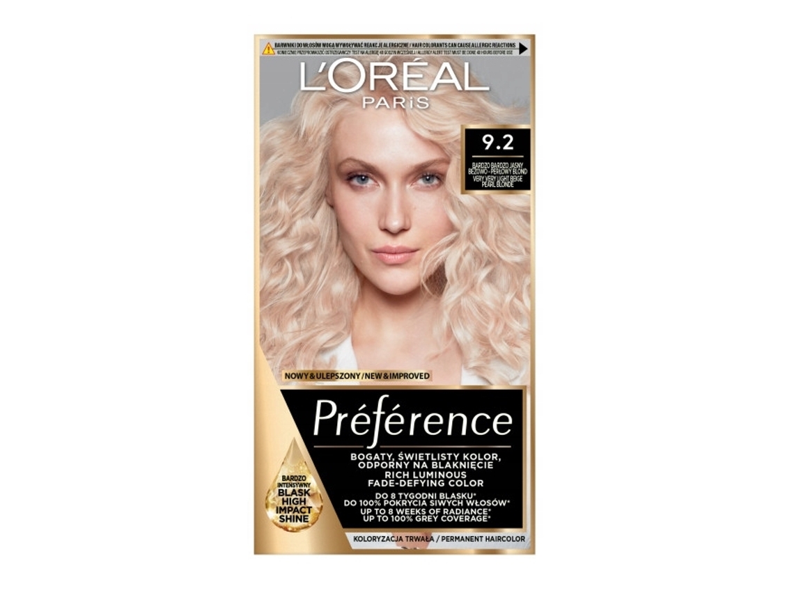 Loreal Paris Preference Tinte 9.2 Rubio Claro Ceniza Warsaw
