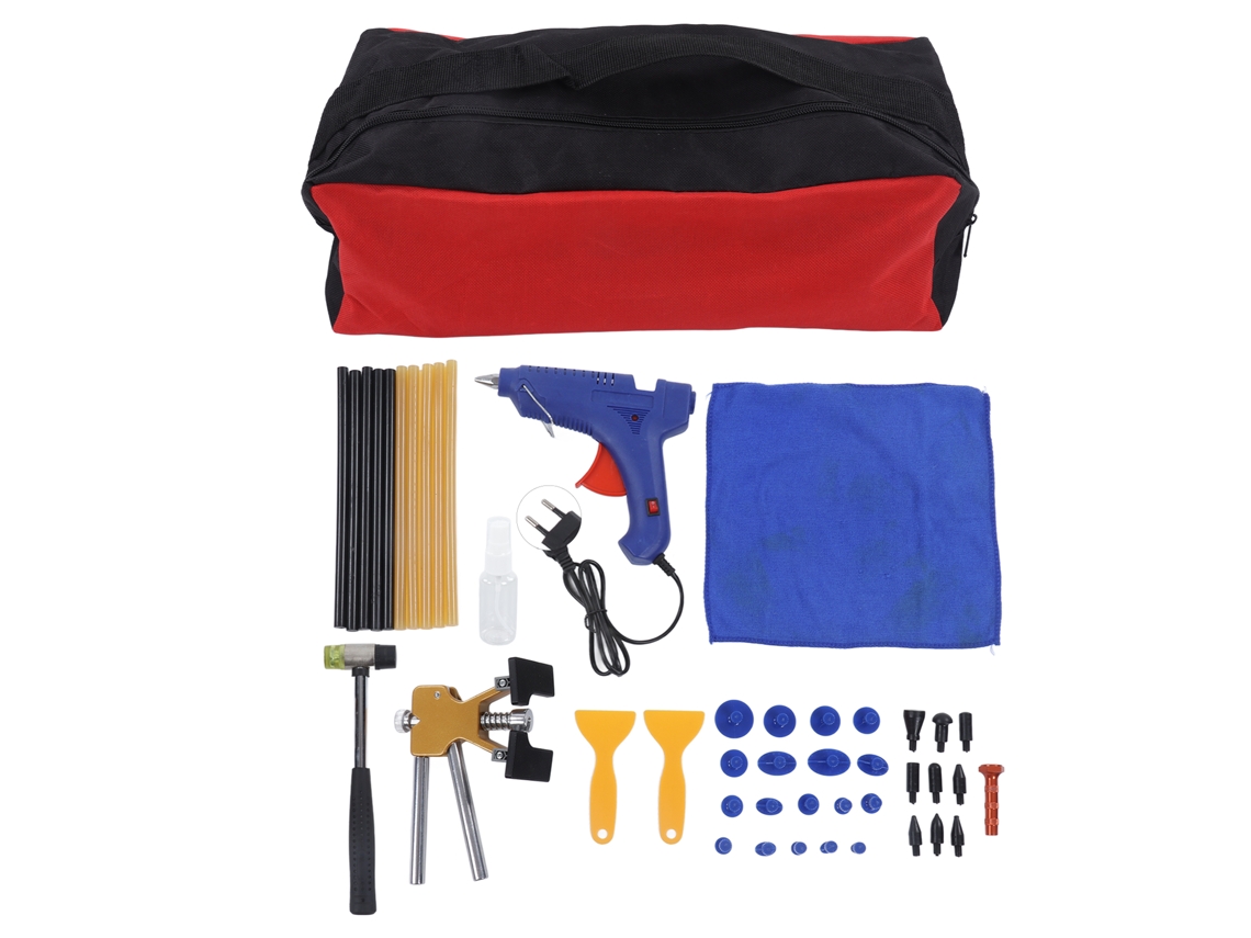 Kit De Reparación De Abolladuras Sin Pintura Con 45 Piezas Para Coches Europeos De 100-240 V.