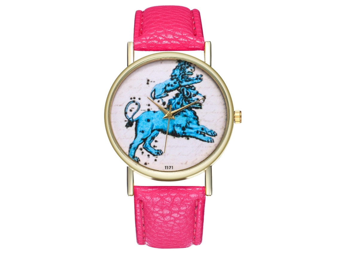 Reloj Casual De Moda Unisex Zhoulianfa Con Correa De Cuero Y Cuarzo Rosa Rojizo.
