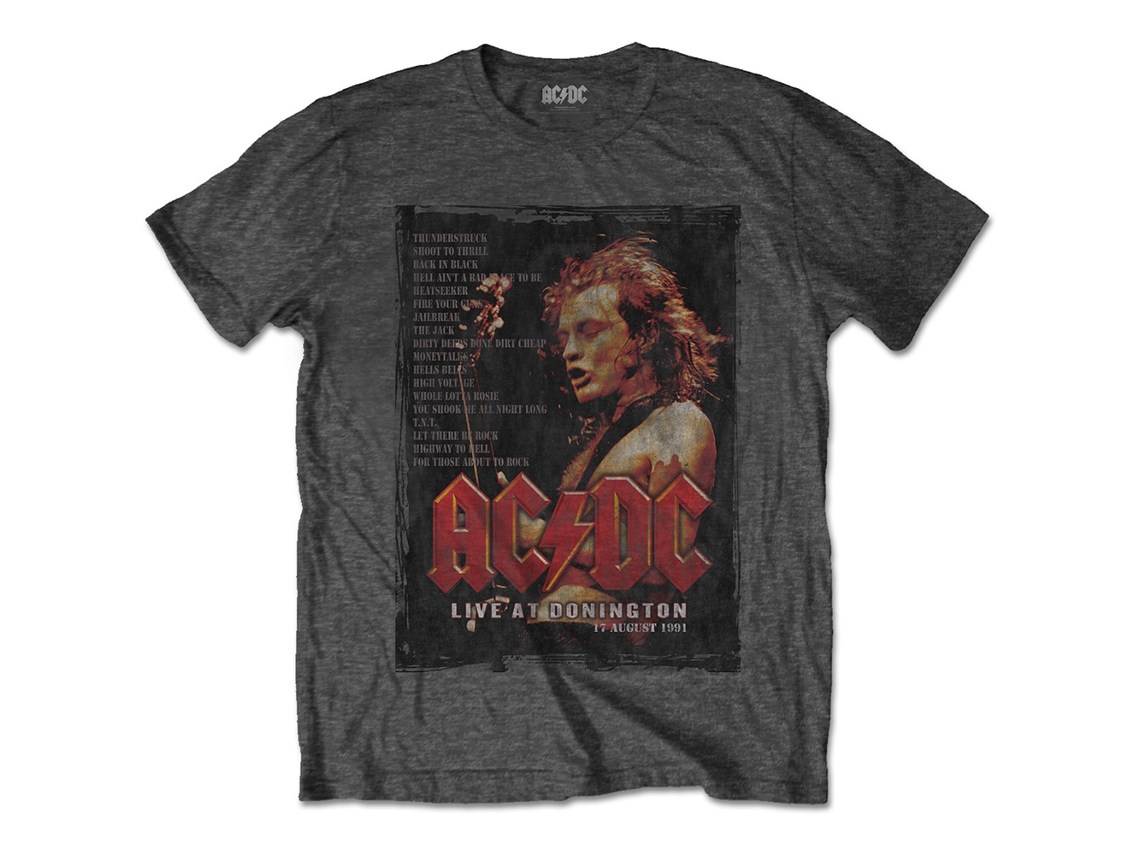 Camiseta ROCK OFF Ac/Dc - Donington Set Gris (Talla: S)