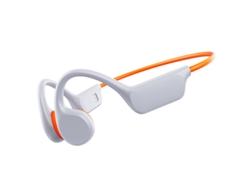 Auriculares inalámbricos Bluetooth 5.3 con micrófono y conducción ósea, resistentes al agua y 32 GB de almacenamiento. Mdug (blanco)