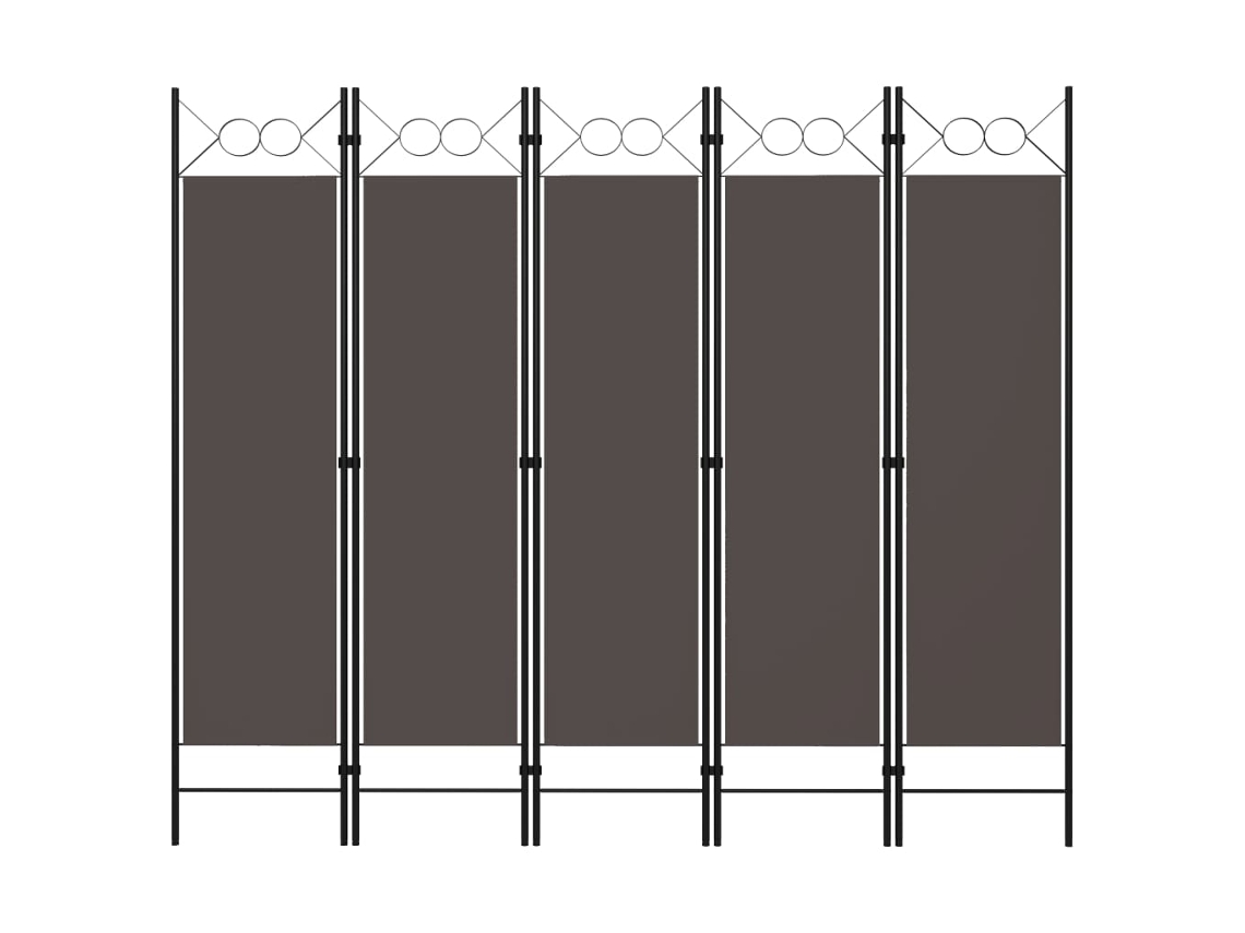 Separador LOVELY HOME con 5 Paneles de Tela Antracita (200 x 180 cm)
