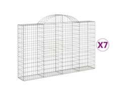 Conjunto 7 Cesta De Gaviones VIDAXL Plateado Hierro (200x30x120/140cm)