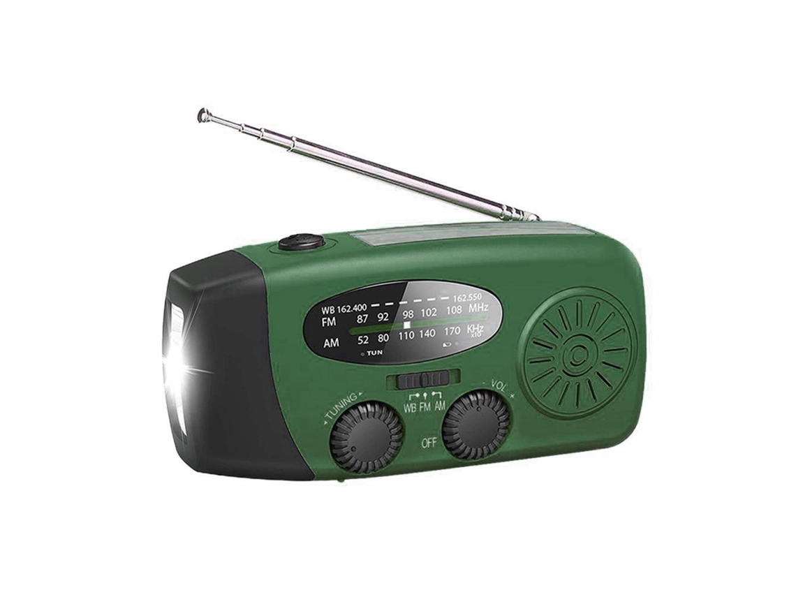 Radio De Emergencia (solar, Manivela) Con Linterna Led Para Emergencias Al Aire Libre