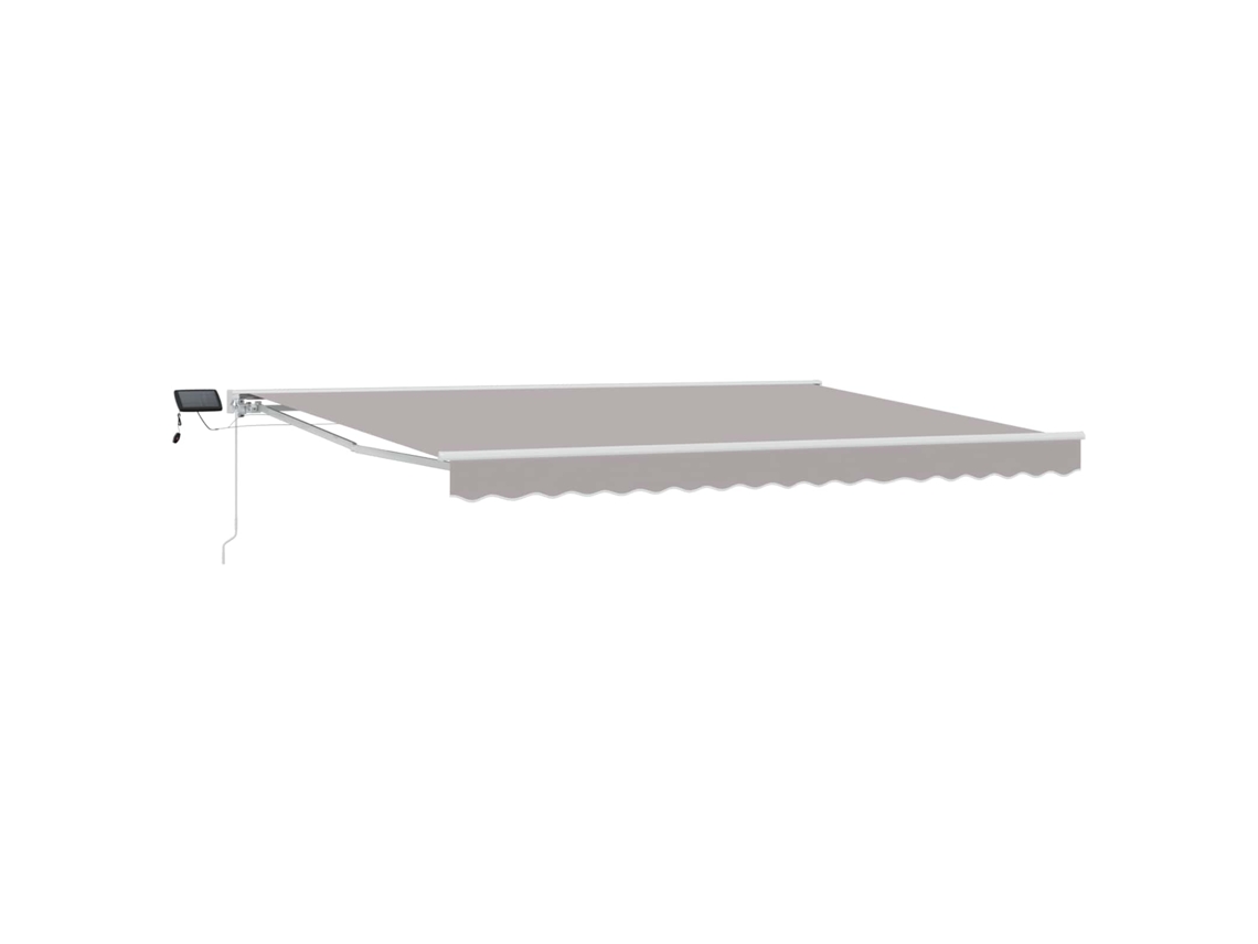 Vidaxl Armazón De Toldo Manual Con Leds Gris Claro Y Blanco. 5 X 3 M