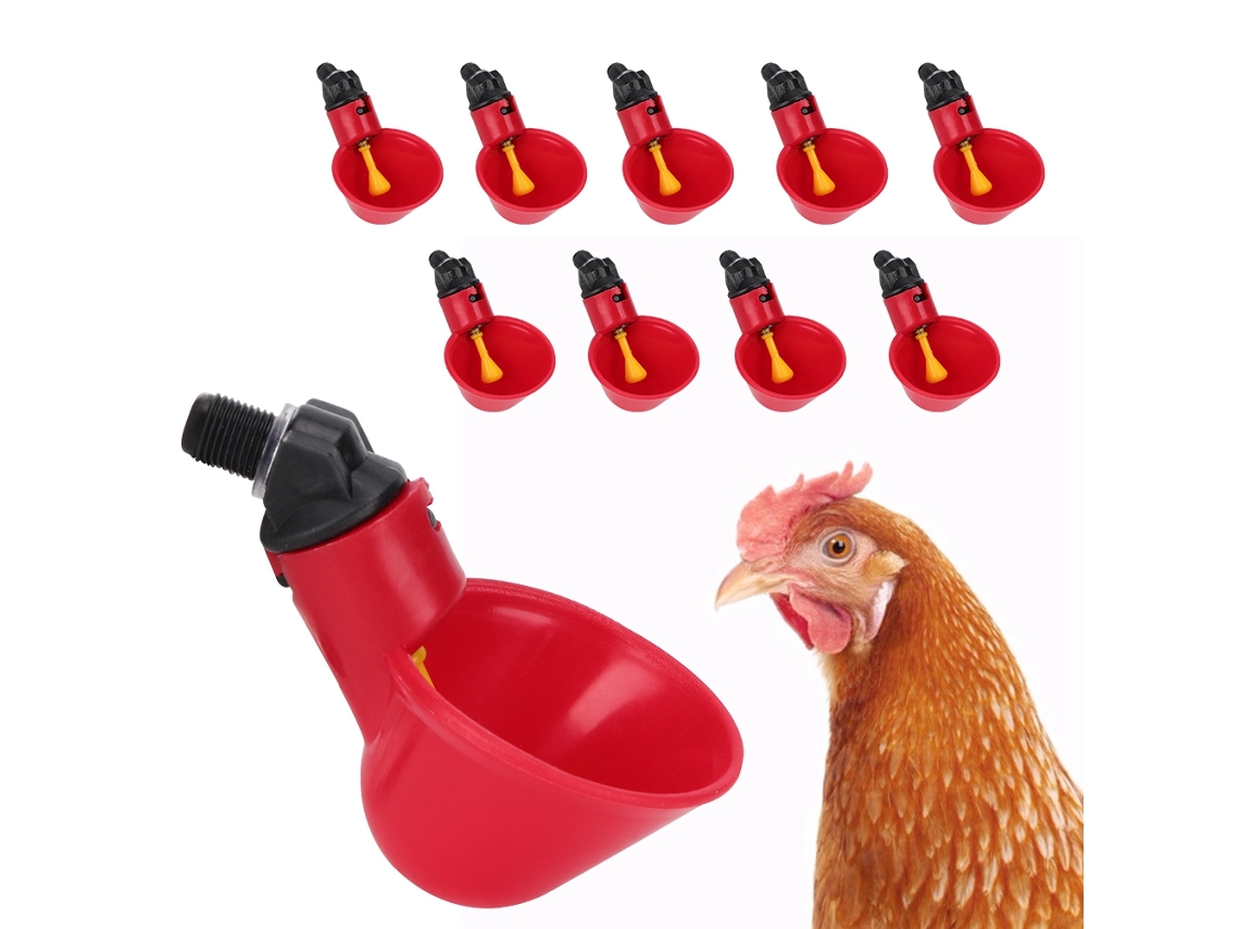 Bebedero Automático Para Pollos, 10 Piezas, Accesorio Para Percha Con Bebedero, Abs Duradero