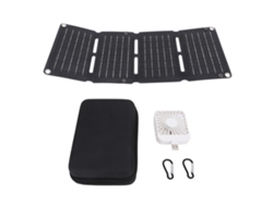 Cargadores solares plegables de 40 W, carga rápida, monocristalinos, portátiles, salida USB dual de 5 V con ventilador