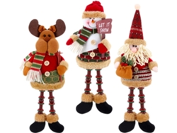 Conjunto de 3 Gnomos de Pelúcia de Natal Ornamento de Natal Feito À Mão com Pernas Longas para Decoração de Casa 32 X 13 Cm