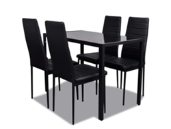Maison Exclusive - Conjunto De Mesa Y Sillas De Comedor 5 Piezas Negro