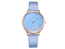 Reloj De Pulsera De Cuarzo Sencillo Con Diamantes De Imitación Para Mujer, Color Azul Cielo.