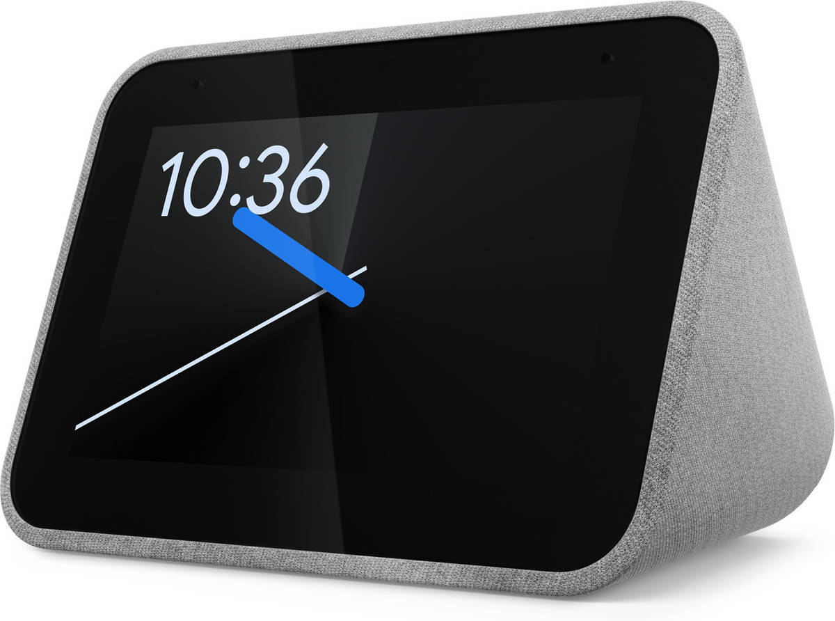 Pantalla Inteligente Lenovo smart clock gris con asistente google reloj despertador reacondicionado za4r0025se 1 gb ram 3 wifi 3w