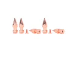 5 Piezas De Alfileres Hexagonales De 8x26 Mm De Cobre Color Oro Rosa, Estilo Punk, Para Zapatos, Cinturones Y Ropa.