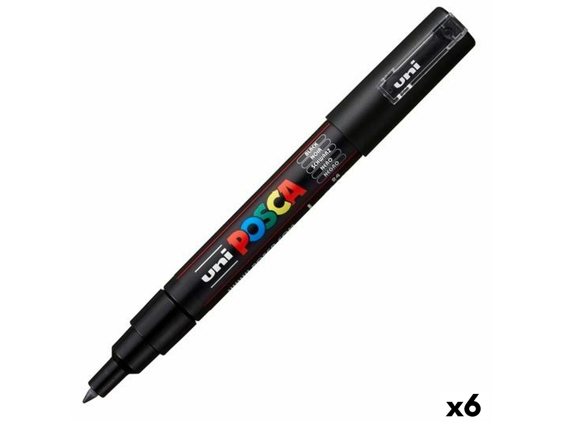 Rotulador POSCA Pc-1M Negro 6 Unidades