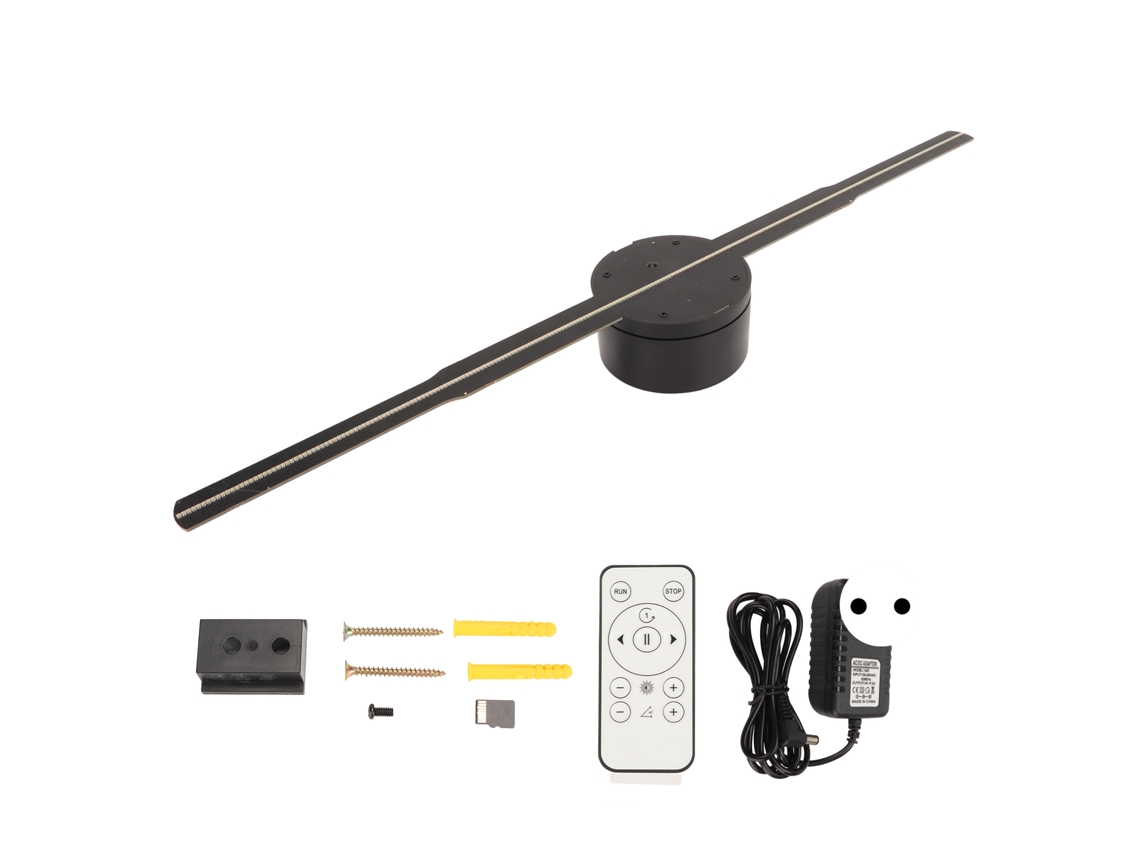 Proyector holográfico 3D con ventilador, Ultra HD, 266 LED, compatible con aplicaciones, smartphones, PC, wifi, pantalla publicitaria, 100-240 V, 17,7 Kofihety