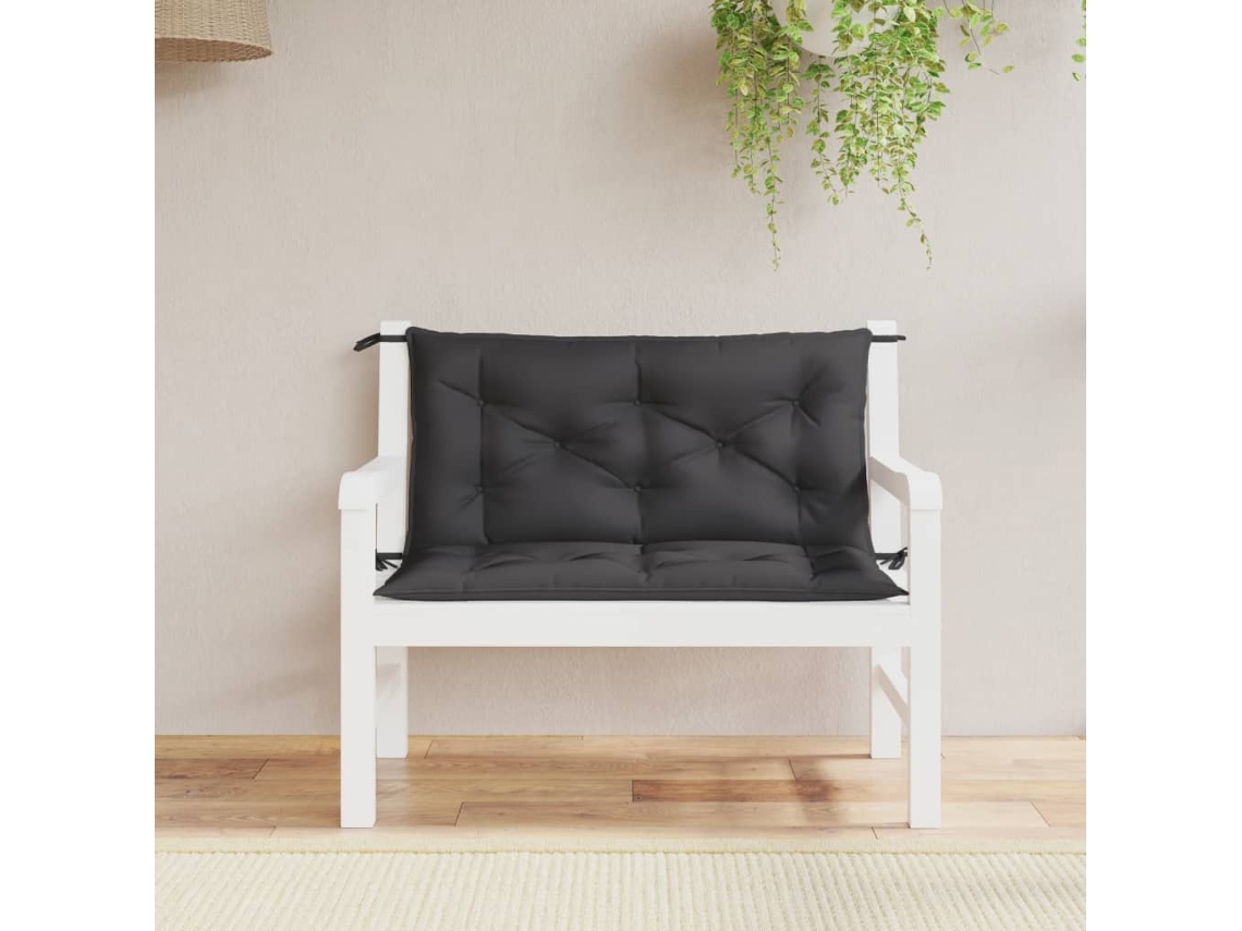 Cojines para banco de jardín (2 unidades, 100 x 50 x 7 cm, tela Oxford negra, Dkd Home Decor)