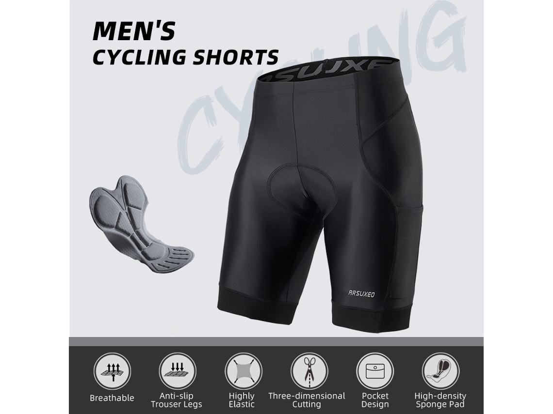 Calzoncillos De Ciclismo Para Hombre Con Acolchado De Espuma Transpirable, Secado Rápido, Elásticos Y Con Bolsillos.