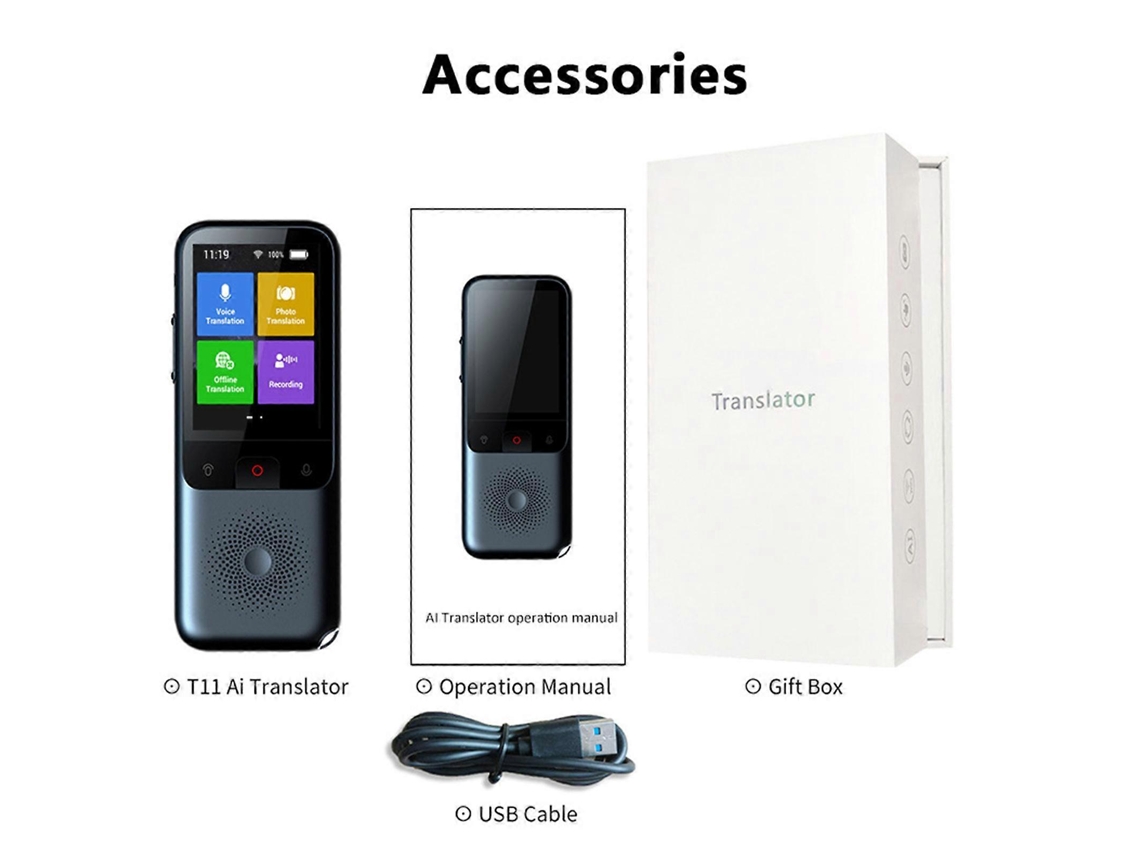 Dispositivo de traducción de voz en tiempo real, 8 GB, 134 idiomas, Wi-Fi inteligente.