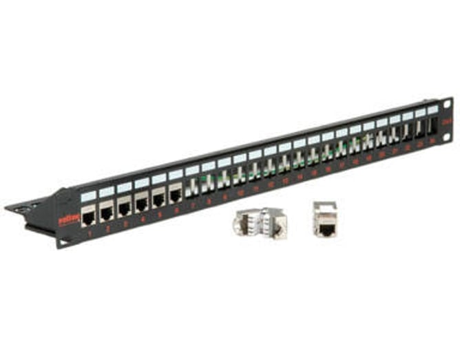Panel de Parcheo ROLINE Cat. 6 19"-Keystone Patch Panel STP, black
