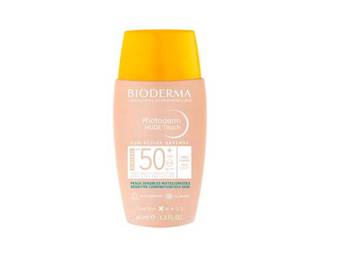 Protector Solar Bioderma Photoderm Nude Touch Fluido Tono Muy Claro Spf50 40ml