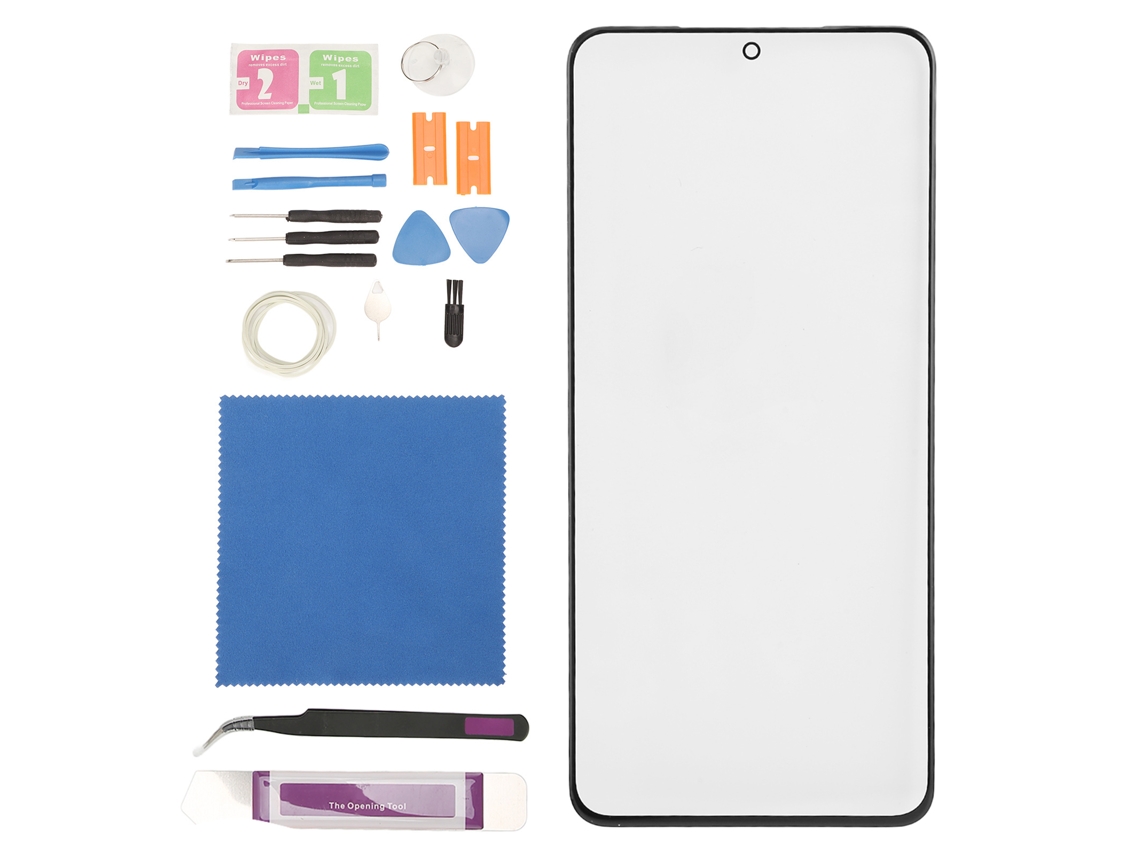 Mali kit de Reparo de Tela Vidro Frontal para Samsung Galaxy S21 com Ferramentas de Reparo Preto