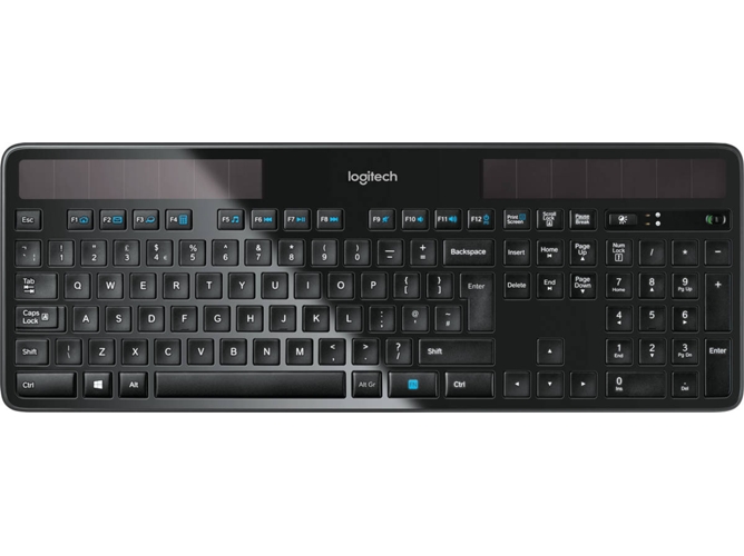 Teclado LOGITECH K750 (Inalámbrico - Layout Suizo - Teclado Numérico)