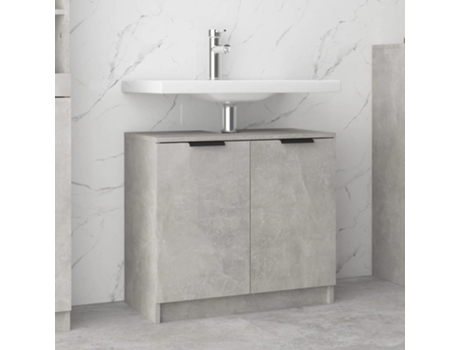 MAISON EXCLUSIVE - Armario de baño contrachapado gris hormigón 64,5x33,5x59 cm