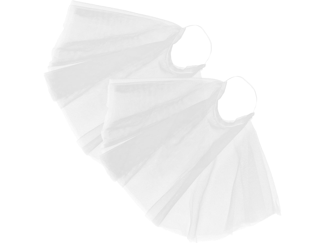 Mangas De Tul Blanco Desmontables Para Vestido De Novia, 2 Piezas De Poliéster, Elegantes Y Sofisticadas.