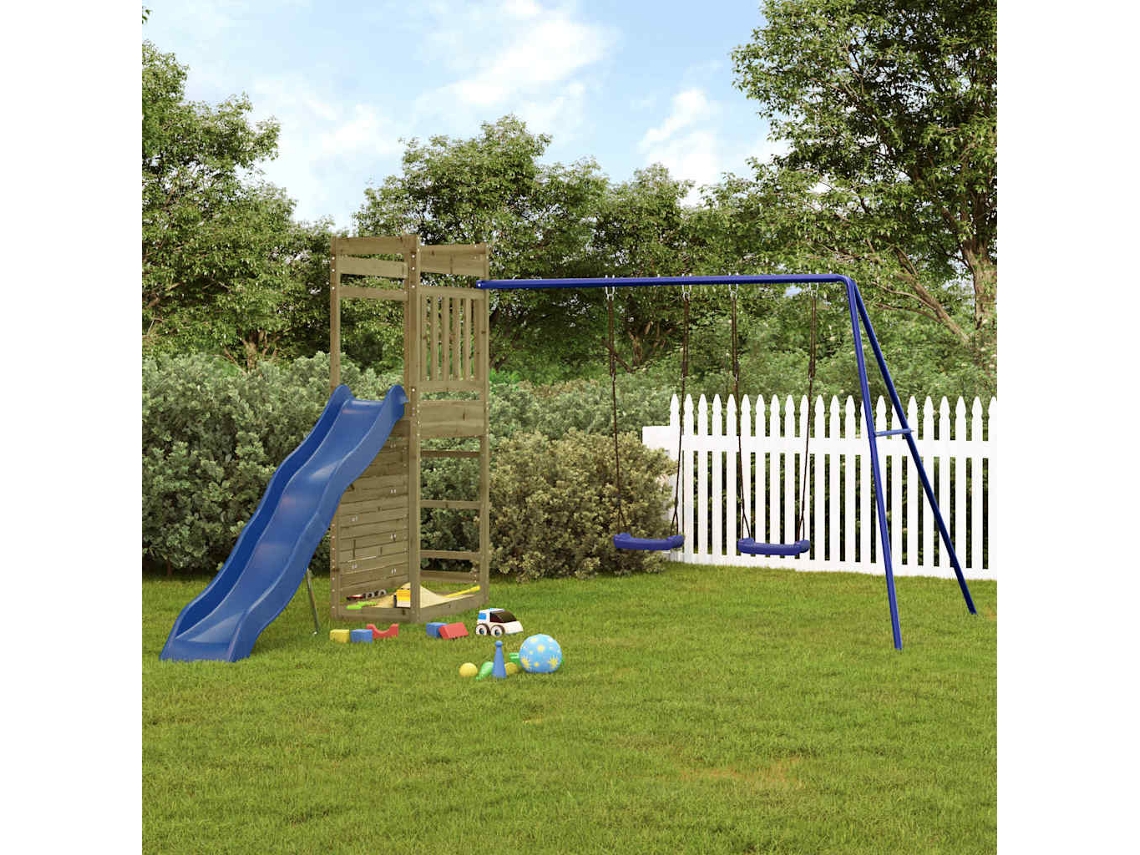 Conjunto de juegos para exteriores de madera de pino impregnada Lovely Home Wsd78642