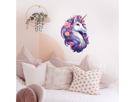 Adhesivo Decorativo PLAGE Adhesivo de Moda Unicornio Autoadhesivo Magia 68 cm X 48 cm Multicolores